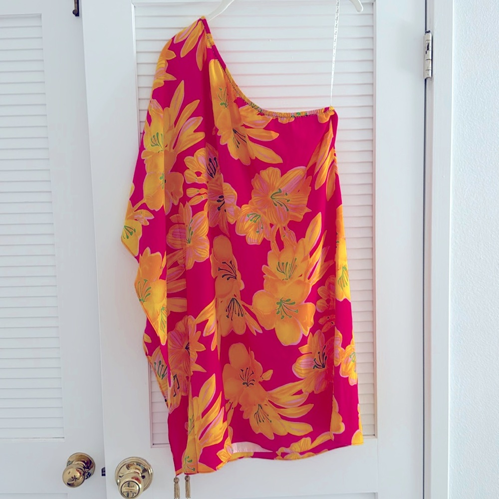 Lilly Pulitzer Silk One Shoulder Dress Size S